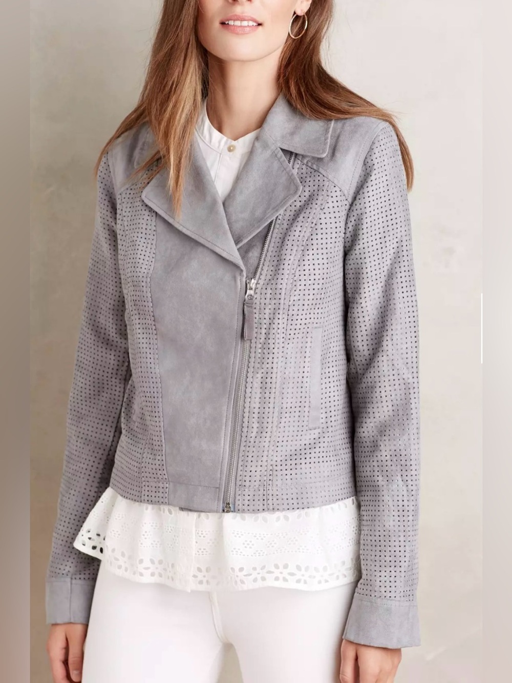 Anthropologie Hei Hei Vegan Suede Moto Jacket, Size M